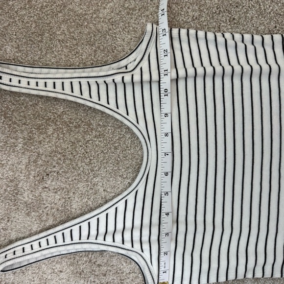 Club Monaco White Black Striped Tank Midi Dress Medium Summer Stretch Comfort - Picture 8 of 10